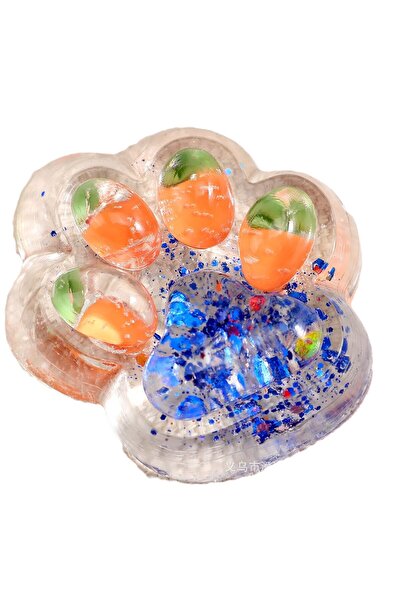 Teo Squishy Antistress Toy, Slow Rising, Fluffy Cat Paw, 7.5 cm, Transparent Packaging