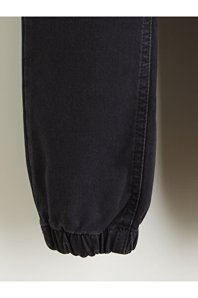 LC Waikiki Siyah Beli Lastikli Erkek Çocuk Jogger Jean Pantolon