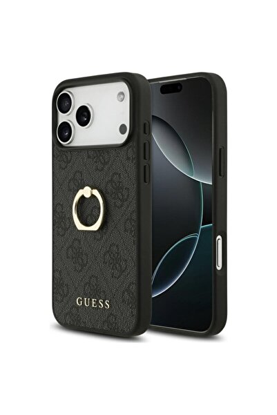 Guess Original Case for iPhone 17 Pro Max Hardcase 4G Ring Stand, Black