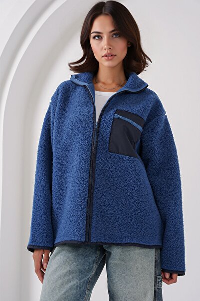 Hiccup Jachetă supradimensionată BDART din blană artificială cu închidere cu fermoar