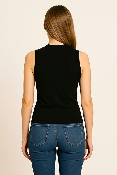 enmodaiçgiyim 3 Pieces Black Elite Basic Women's Body Set – Cotton Elastane, Zero Sleeve