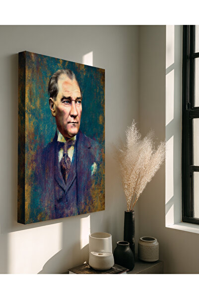 Ahsen resim çerçeve Atatürk Kanvas Tablo Siyah Beyaz İşyeri Ev