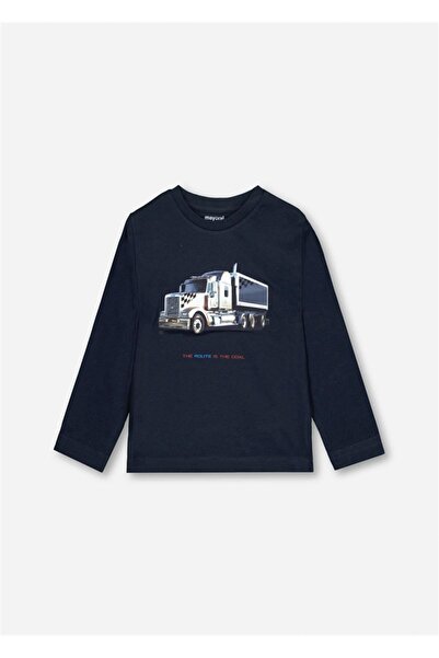 MAYORAL Dečija majica dugih rukava Štampano tamnoplava 4085
