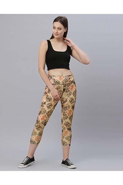 iza Beige Printed Track Pant