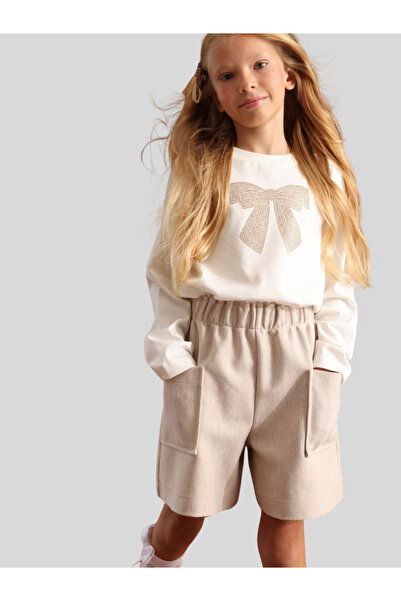 JENA Girl's Fish Scale Shorts 7-14 Years Beige