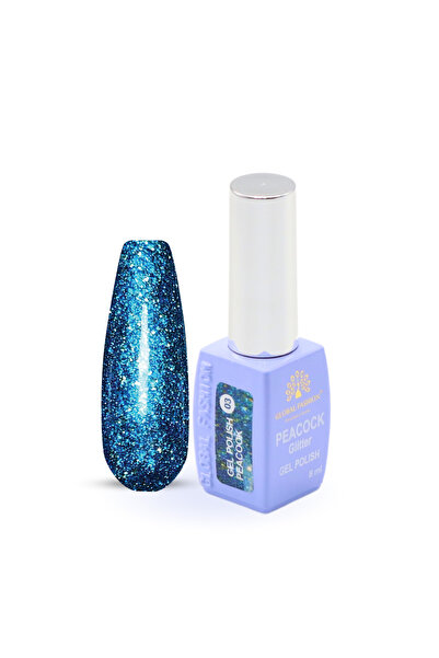 global fashion طلاء أظافر جل لامع من Peacock بحجم 8 مل - جل طويل الأمد مقاوم ...
