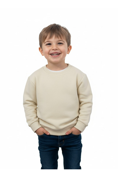 Benetton Erkek Çocuk Sırt Baskılı Sweatshirt 1-6 Yaş Bej