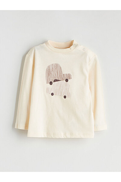 LC Waikiki Printed Baby Boy T-Shirt with Snap Fasteners