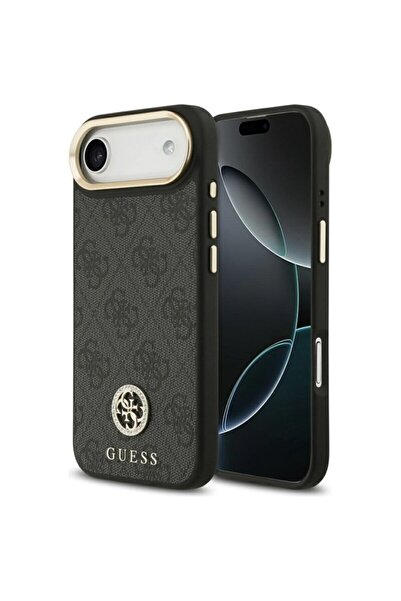 Guess Σκληρή θήκη iPhone 17 Air 4G με λογότυπο Strass MagSafe, μαύρη