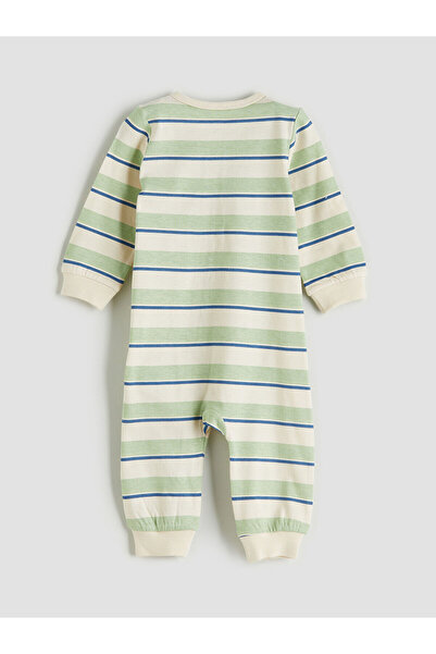 LC Waikiki Lcw Babybej Zipper Closure Striped Baby Boy Romper
