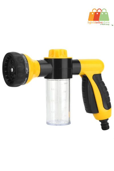 Generic فوهة خرطوم حديقة عالية الضغط مع موزع صابون، 8 أنماط رش، تدفق قابل للت...