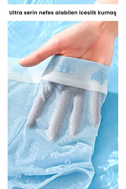 Beauty Collection 4'lü Erkek Boxer Buz İpek Icesilk Nefes Alabilen Terletmeyen Glad and Comfortable Boxer
