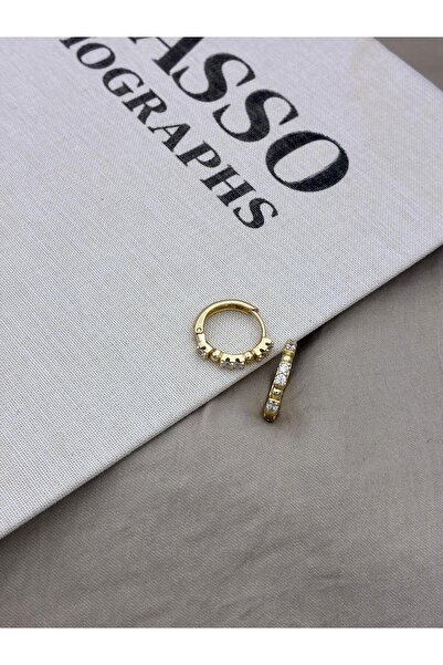 Hedef Bijuteri Xuping Gold Renk Yuvarlak Model Zirkon Taşlı Halka Model Küpe