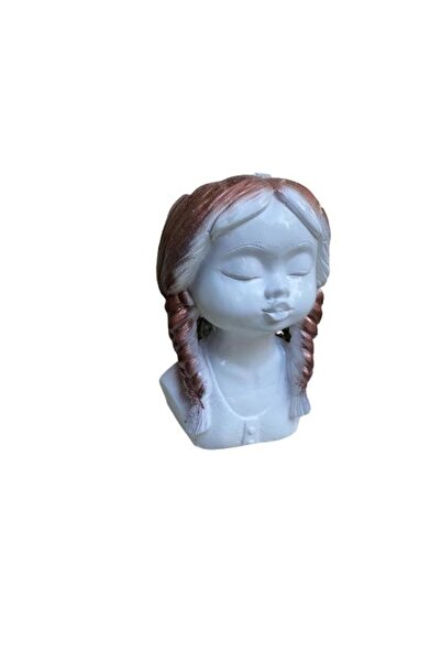 OEM Miryam Decorative Plaster Vase, White with Bronze, 21cm