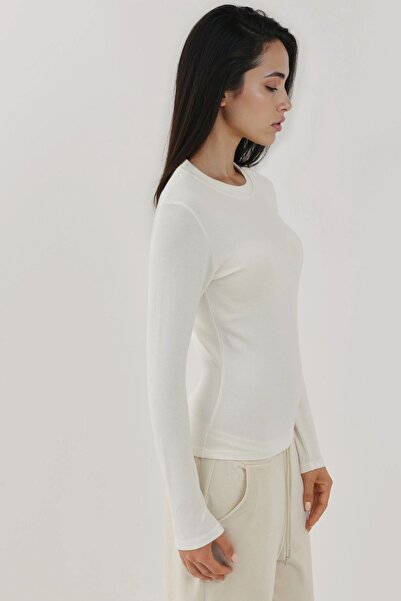 Hiccup Top cu mânecă lungă, cu gât rotund, slim fit