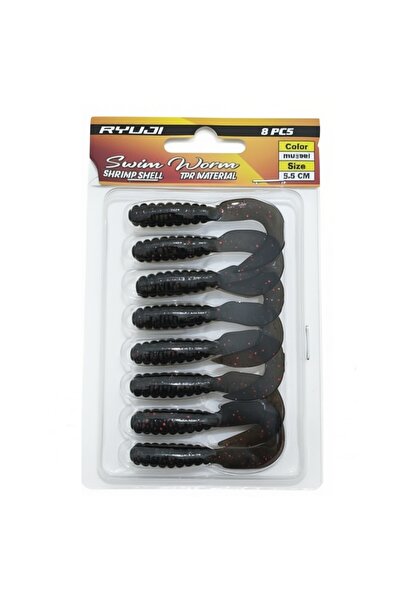 RYUJI Swim Worm 5,5cm TPR Kokulu Silikon Yem Mussel
