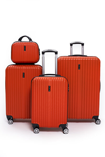 ELATAE 4'lü Valiz Seti Valiz Büyük - Orta - Kabin Boy ve Makyaj 1020