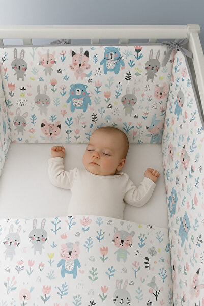 Jaju Baby (4 حواف) 60×120 حماية حواف على شكل أرنب رمادي مقاس خاص 60*120