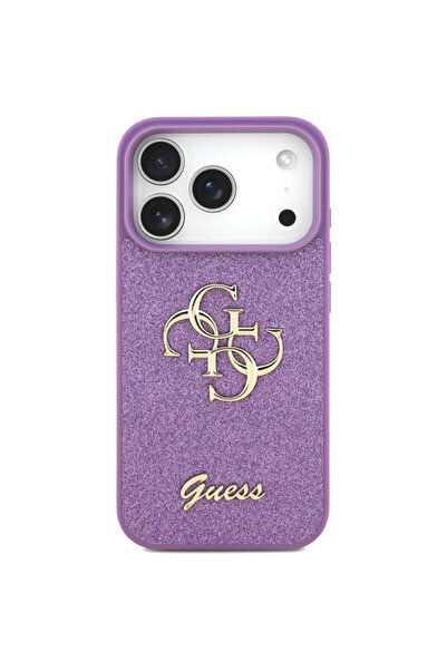 Guess Fixed Glitter Big 4G Case for iPhone 17 Pro, Glitter Purple
