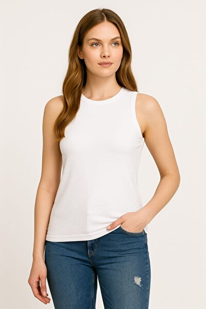 enmodaiçgiyim 3 Pieces White Elite Basic Women's Body Set – Cotton Elastane, Zero Sleeve