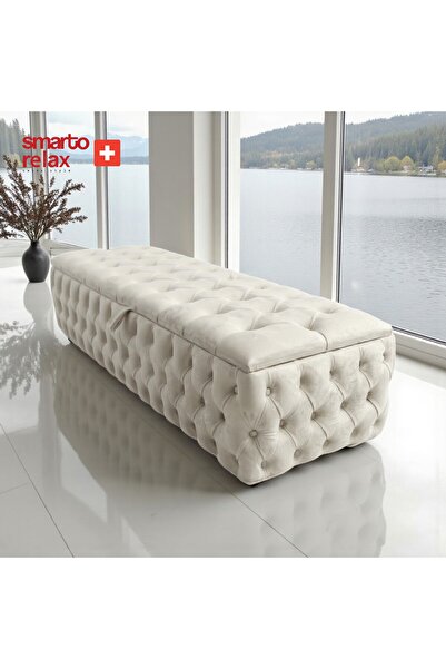 Smarto relax Saas-Fee Sandıklı Kapitoneli Puf – Babyface, 110x45x40 cm, Dekor...