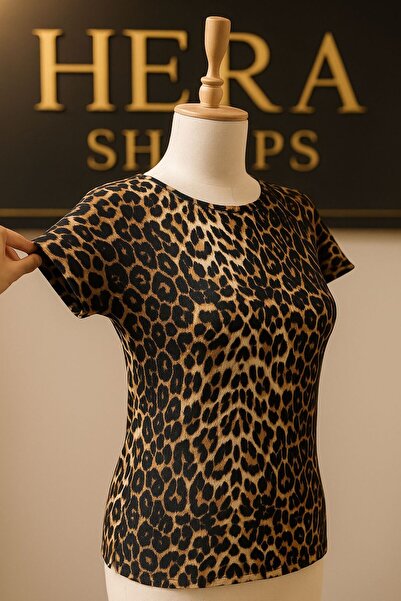 HERA SHOPS TRIOC OVERSIZE CU GULER LARG CU MODELE DE LEOPARD