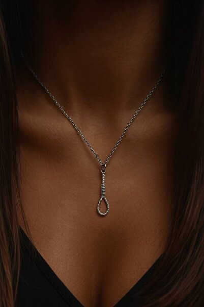 Herşey Nota قلادة للجنسين بتفاصيل حبلية – تصميم عصري مع سلسلة بطول 60 سم