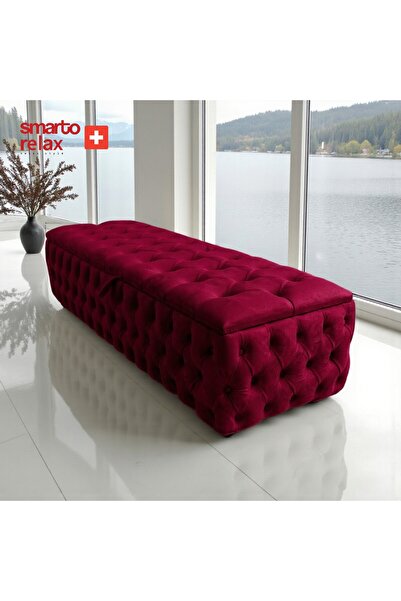 Smarto relax Saas-Fee Sandıklı Kapitoneli Puf – Babyface, 110x45x40 cm, Dekor...