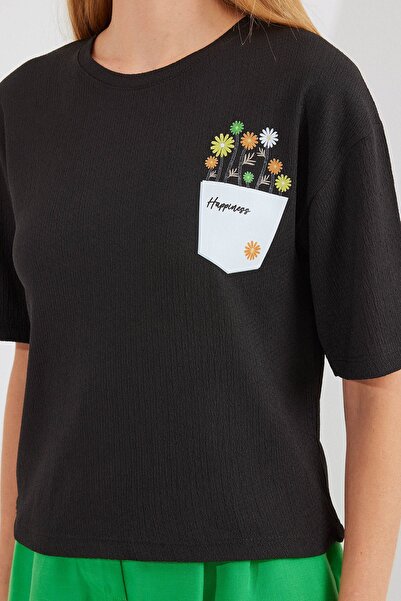 Hiccup Μπλουζάκι με στάμπα με κεντημένο στρογγυλό λαιμό BDART