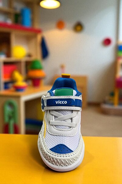 Vicco Erkek Çocuk Günlük Cırt Cırtlı Anatomik Taban Spor Ayakkabı Sneaker Beyaz