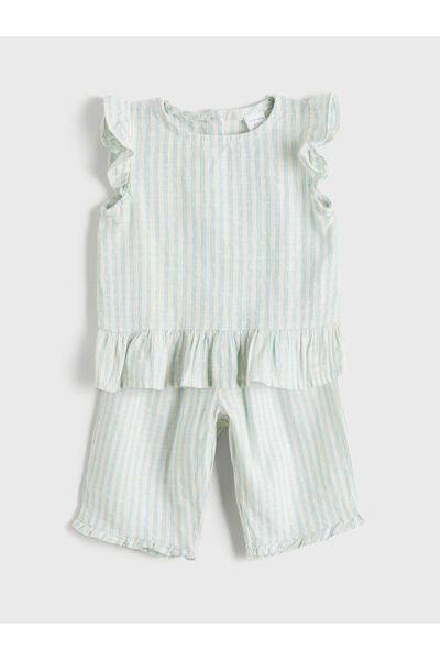 LC Waikiki Ruffled Baby Girl Muslin Blouse and Pants