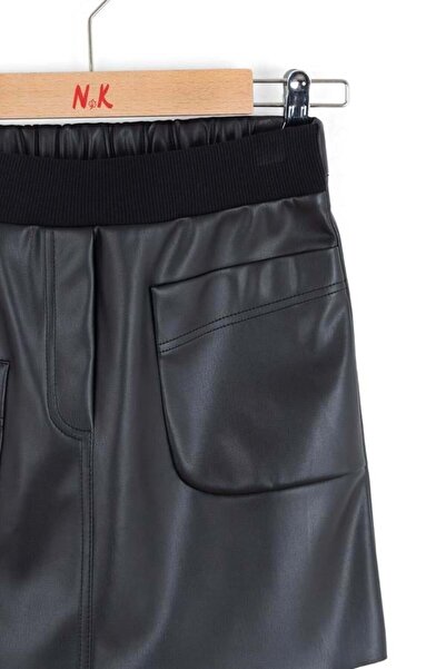 NK Girl's Leather Skirt 8-14 Years Old Black