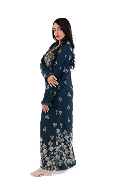 amaan Women Traditional Kashmiri Jalabiya Dress with Floral Embroidered Tabla, I Arabic dress