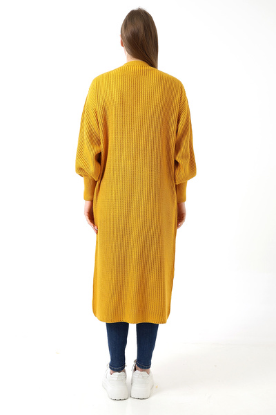 Marvine Women's Long Pocket Oversize Model Knitwear Cardigan