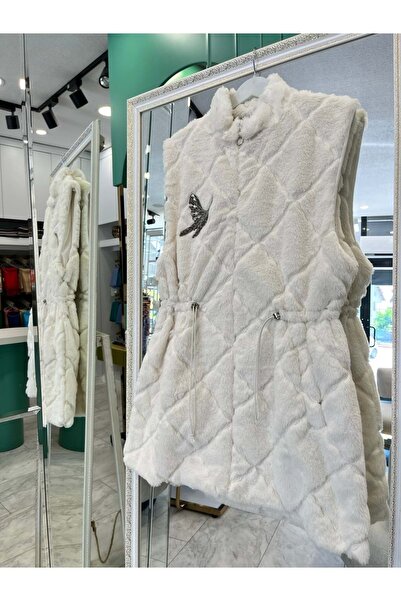 MERAM BUTİK Szn Angora Vest - White - 2