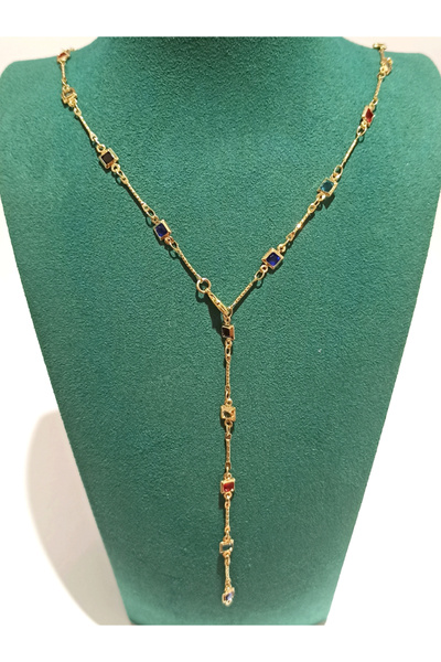 Monalisa Home قلادة على شكل حرف Y فاخرة ذات لون ذهبي