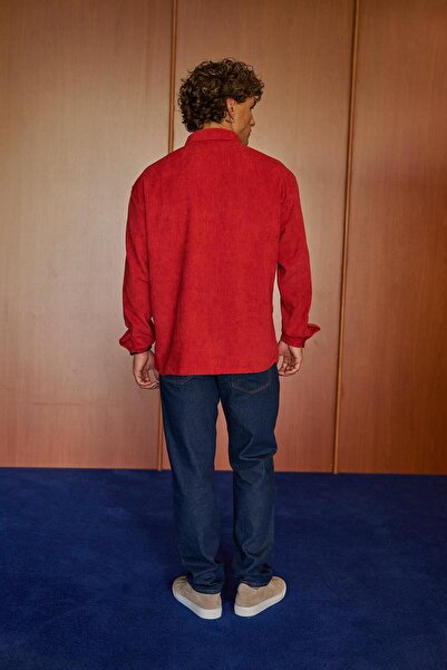 NGR Noris Kadife Gömlek Kiremit Rengi