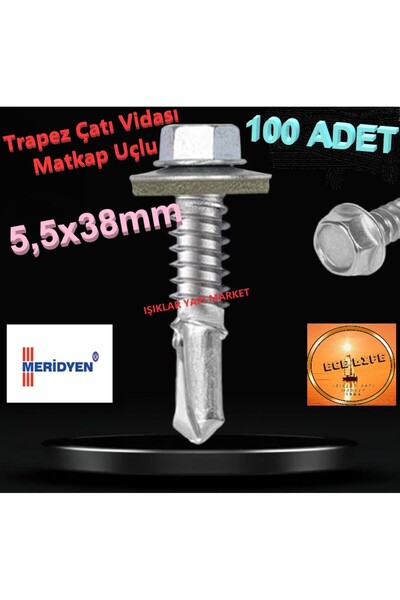 ece life 5,5x38mm -Trapez Çatı vidası -Matkap Uçlu -Panel Vidası-Akıllı Vida ...