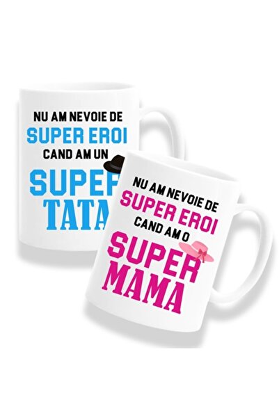 OEM Set 2 căni personalizate pentru părinți cu mesajul: „Nu am nevoie de supe...