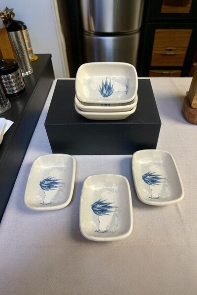 Keramika Blue Magic Dikdörtgen Çerezlik / Kayık 13 Cm 6 Adet-19864