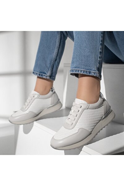 Modlet.ro Γυναικεία λευκά πάνινα παπούτσια με κορδόνια MOD13213