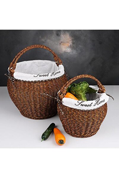 MUSEDOHOME 2’Lİ KULPLU YUV. KUMAŞLI DERİN SEPET