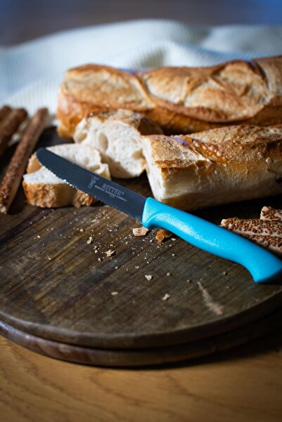 Solingen Turkuaz Sebze Bıçağı – Tırtıklı, 22 cm, Paslanmaz Alman Çeliği, Ergo...