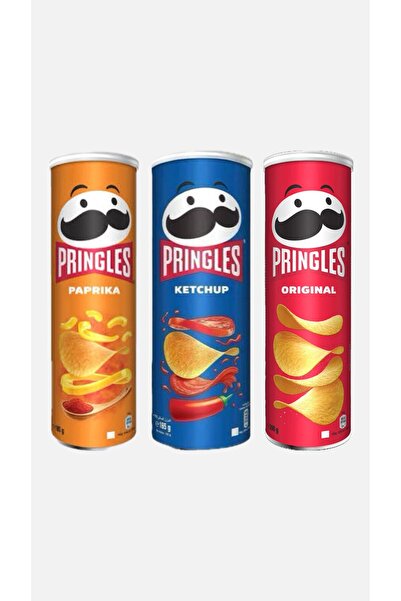 Pringles 165gr x 3 Adet (Paprika-Ketchup-Original)