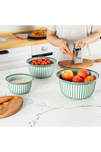 Stile Cucina 12-Piece Economical Linea Round Bowl Set Anthracite 4X(1 Liter- 2 Liter- 3 Liter)