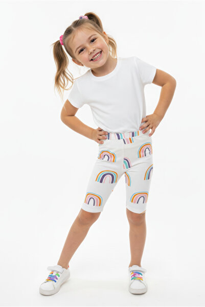 Kyron Girl's Rainbow Patterned Shorts / Cotton Fabric