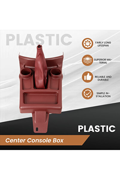 Toyota Hilux 2015-2016 Center Console Box Tray with Cup Holders and Storage ABS Plastic Maroon