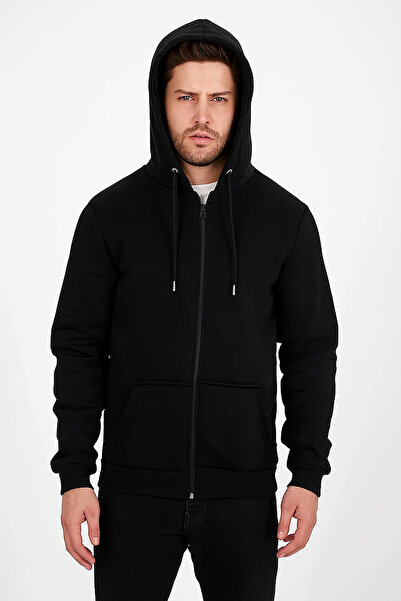 Eastek سترة صوفية ضيقة بثلاثة خيوط مع سحاب وقلنسوة للجنسين - للرجال والنساء -...