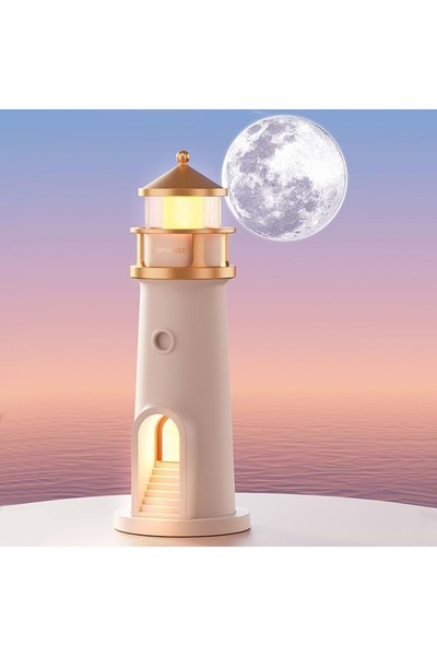 HyMark Deniz Feneri Projektör Ay LED Gece Lambası Kumandalı Kısılabilir Zaman...