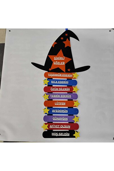 Berat tasarım Sihirli Sözler Nezaket İfadeleri Keçe Sınıf Panosu okulöncesi v...